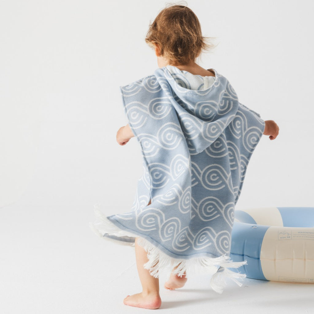 Bamboo Kids Bath Poncho - Light Blue