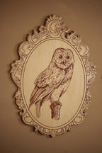 Set of 4 Engraved Forest Animals Pictures with Retro Frame