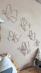 Wall decoration - Set of 6 Wooden Butterflies