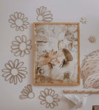 Set of 6 Wooden Flowers Wall Decoration - Daisies