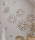 Set of 6 Wooden Flowers Wall Decoration - Daisies