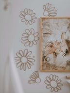 Set of 6 Wooden Flowers Wall Decoration - Daisies