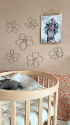 Set of 6 Wooden Flowers Wall Decoration - Wildflowers