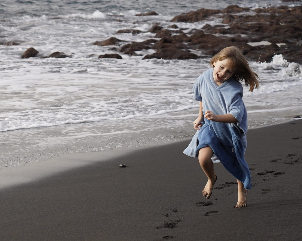 Surfbear Kids Bath Poncho - Blue