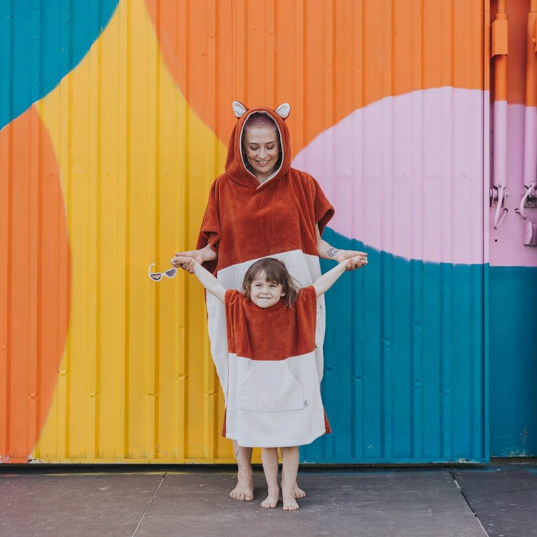 Surffoxy Kids Bath Poncho - Orange