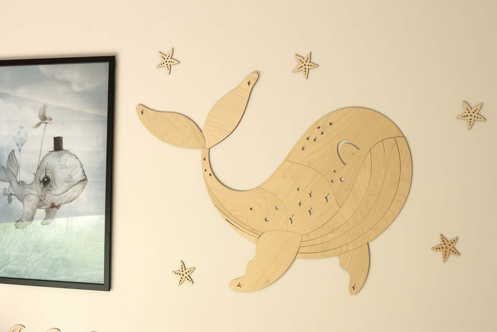 Wooden Wall Decoration - Whale
