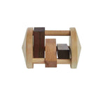 Wooden Rattle - Fieldfare, a wooden rattle for fine motor skills, showcasing unique wood combinations and playful design.